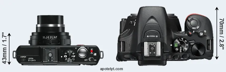 Compare D-LUX 5 versus D5500 top
