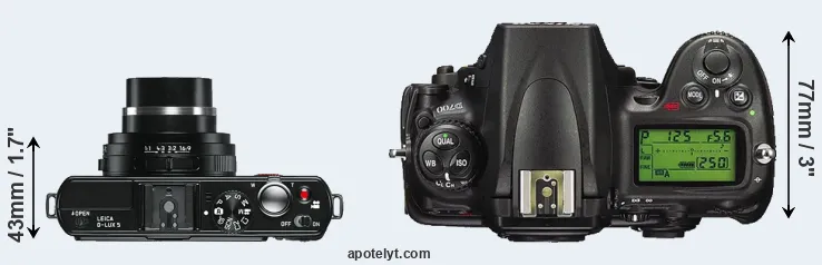 Compare D-LUX 5 versus D700 top