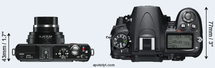 Compare D-LUX 5 versus D7000 top