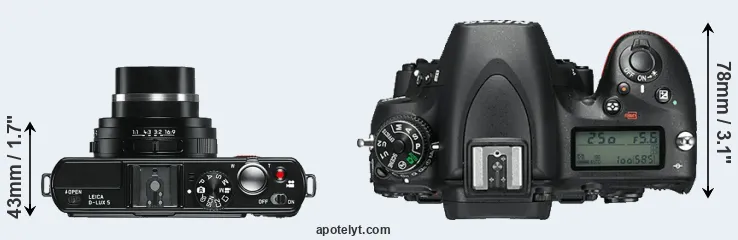 Compare D-LUX 5 versus D750 top