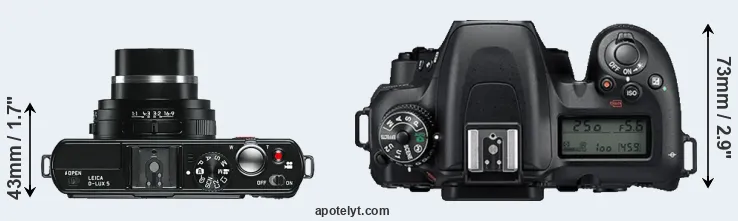 Compare D-LUX 5 versus D7500 top