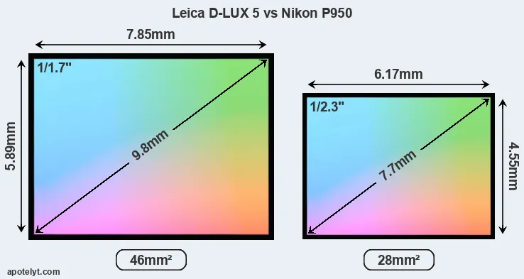 Leica D-LUX 5 and Nikon P950 sensor measures