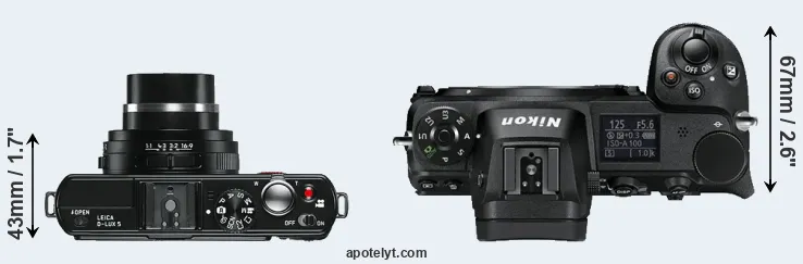 Compare D-LUX 5 versus Z6 top
