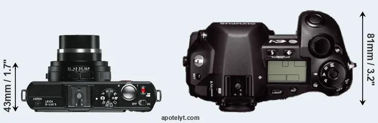 Compare D-LUX 5 versus E-1 top