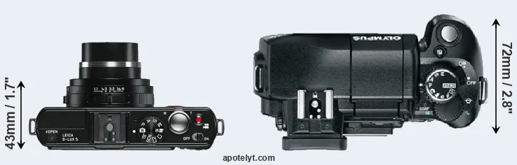 Compare D-LUX 5 versus E-330 top