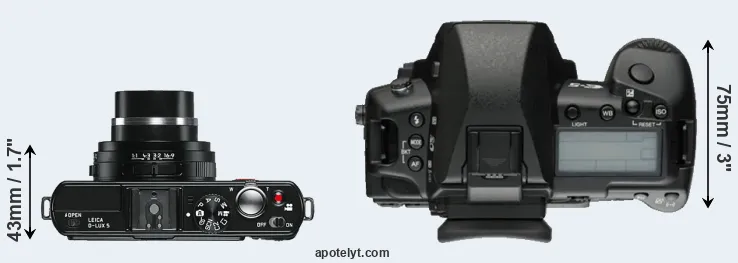 Compare D-LUX 5 versus E-5 top