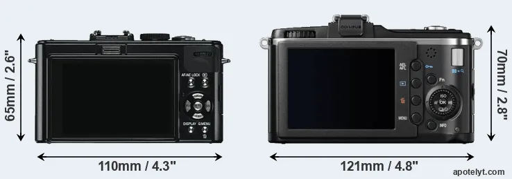 Comparison D-LUX 5 or E-P2 rear