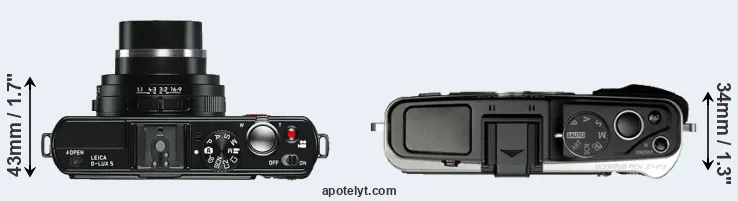 Compare D-LUX 5 versus E-P3 top