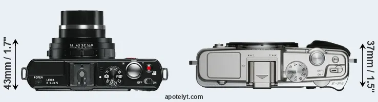 Compare D-LUX 5 versus E-P5 top