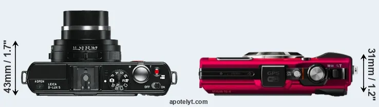 Compare D-LUX 5 versus TG-4 top