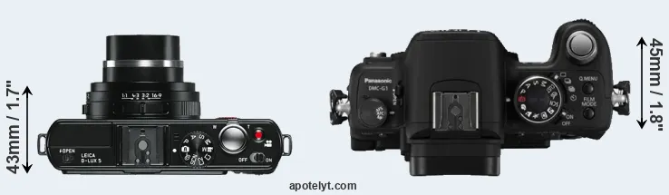 Compare D-LUX 5 versus G1 top