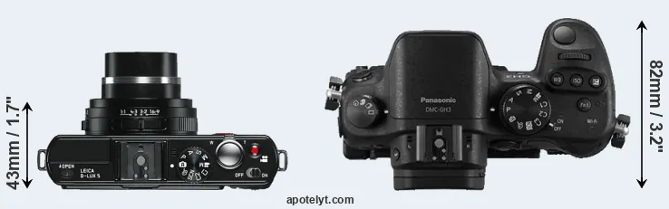 Compare D-LUX 5 versus GH3 top