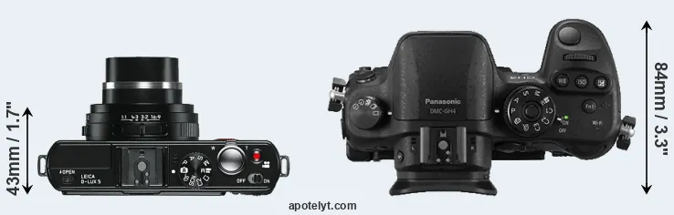 Compare D-LUX 5 versus GH4 top