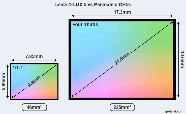 Leica D-LUX 5 and Panasonic GH5s sensor measures