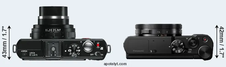 Compare D-LUX 5 versus LX10 top