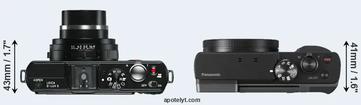 Compare D-LUX 5 versus ZS70 top