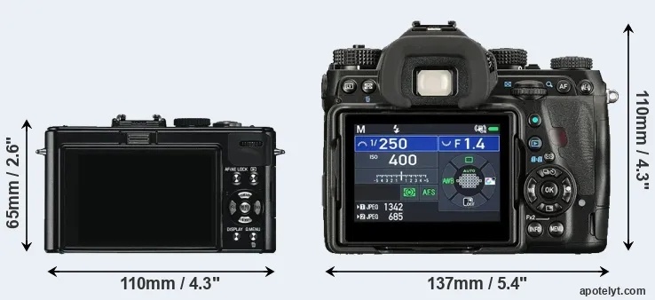Comparison D-LUX 5 or K-1 II rear