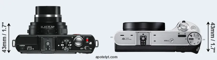 Compare D-LUX 5 versus NX500 top