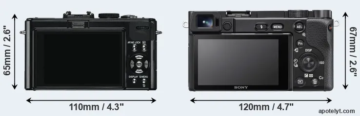 Comparison D-LUX 5 or A6100 rear