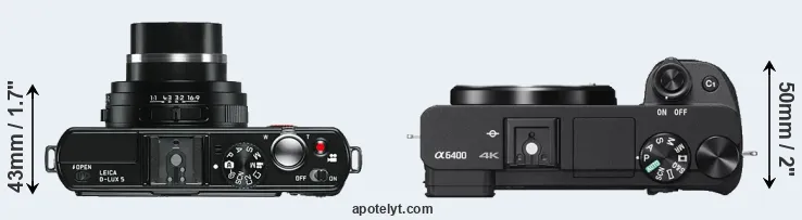 Compare D-LUX 5 versus A6400 top