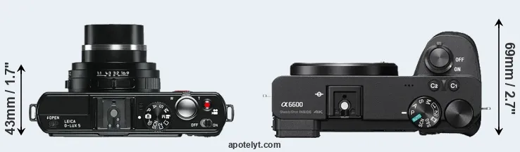 Compare D-LUX 5 versus A6600 top