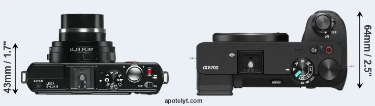 Compare D-LUX 5 versus A6700 top