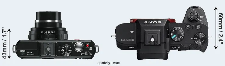 Compare D-LUX 5 versus A7 II top