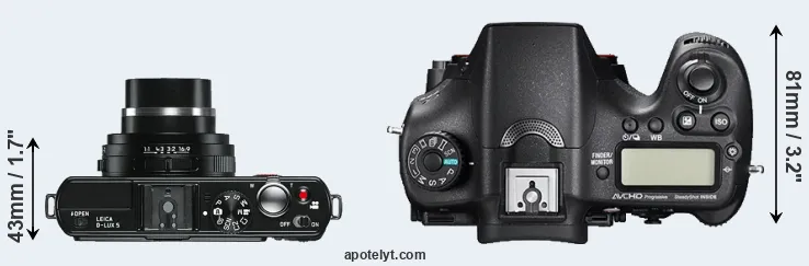 Compare D-LUX 5 versus A77 II top