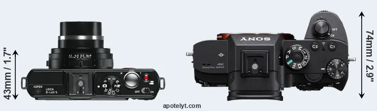 Compare D-LUX 5 versus A7R III top