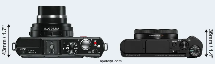 Compare D-LUX 5 versus HX99 top