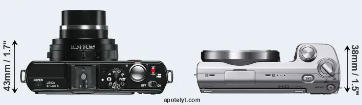 Compare D-LUX 5 versus NEX-5 top