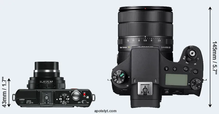 Compare D-LUX 5 versus RX10 IV top