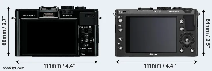 Comparison D-LUX 6 or Coolpix A rear