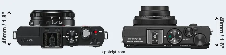 Compare D-LUX 6 versus Coolpix A top