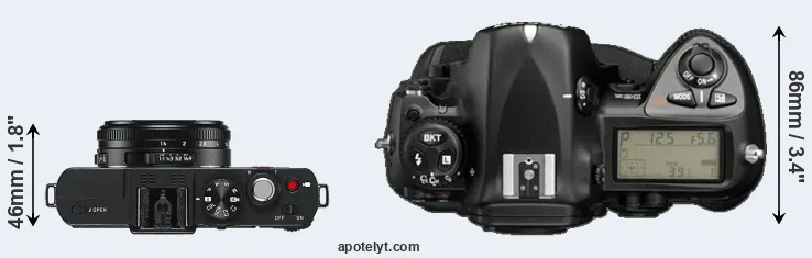 Compare D-LUX 6 versus D2X top