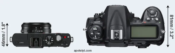 Compare D-LUX 6 versus D300S top