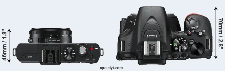 Compare D-LUX 6 versus D5500 top