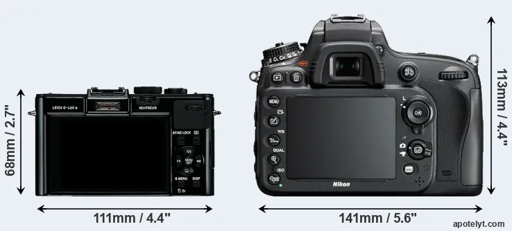 Comparison D-LUX 6 or D610 rear