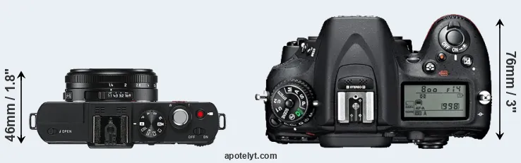Compare D-LUX 6 versus D7100 top
