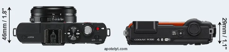Compare D-LUX 6 versus W300 top