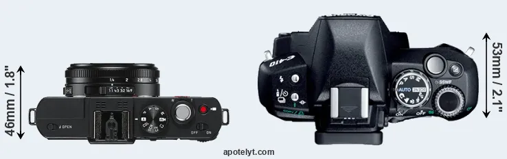 Compare D-LUX 6 versus E-410 top