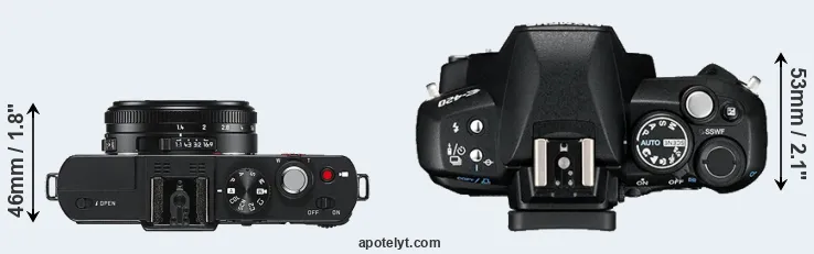 Compare D-LUX 6 versus E-420 top