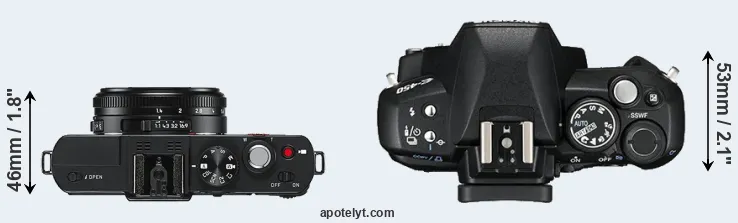 Compare D-LUX 6 versus E-450 top