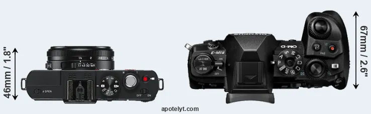 Compare D-LUX 6 versus E-M1 II top