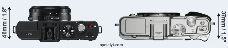 Compare D-LUX 6 versus E-P5 top