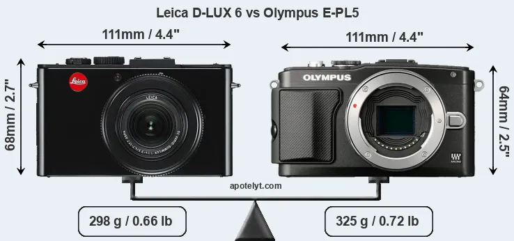 Size Leica D-LUX 6 vs Olympus E-PL5