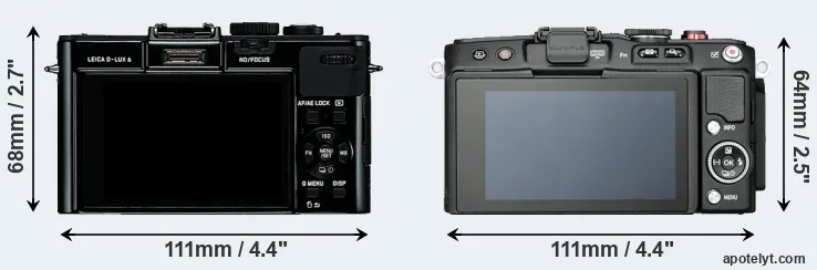 Comparison D-LUX 6 or E-PL6 rear