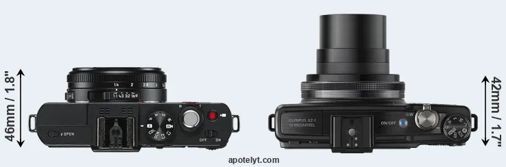 Compare D-LUX 6 versus XZ-1 top