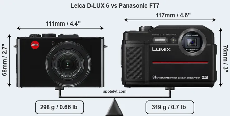 Size Leica D-LUX 6 vs Panasonic FT7