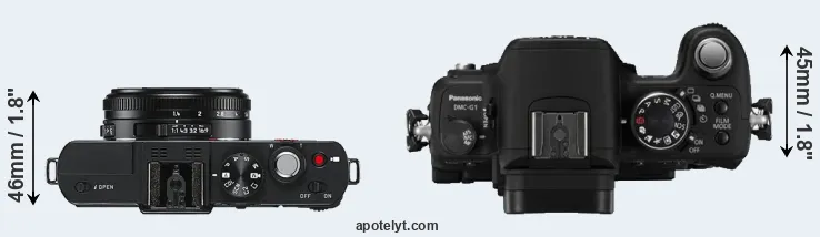 Compare D-LUX 6 versus G1 top